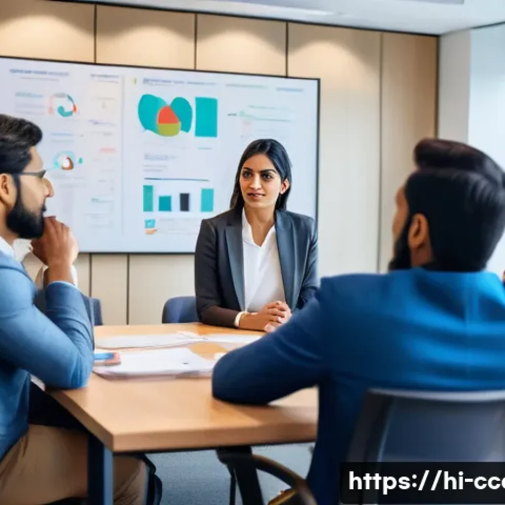 문화콘텐츠 기획에서의 협상 스킬 강화법 - A diverse group of Hindi-speaking professionals engaged in a collaborative meeting around a modern c...