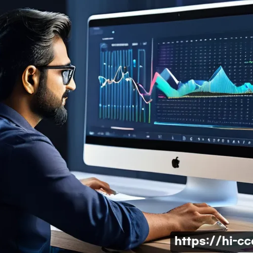 문화콘텐츠 기획 트렌드 전망 - A modern digital content creator workspace featuring a laptop screen displaying AI-powered analytics...