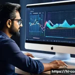 문화콘텐츠 기획 트렌드 전망 - A modern digital content creator workspace featuring a laptop screen displaying AI-powered analytics...